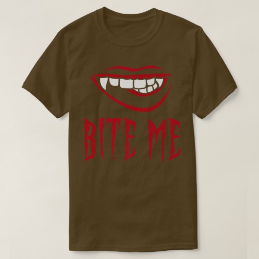 T-shirt Bite Me Vampire Teeth Costume pour Halloween (Design devant)
