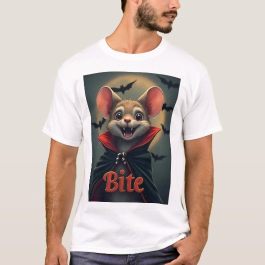 T-shirt Bite – Vampire Mouse TinyFur Halloween Tee (Devant)