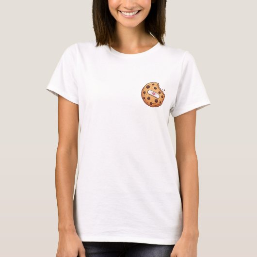 T-shirt Bitten Chocolate Chip Cookie with Cute Heart (Devant)