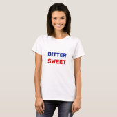 T-shirt Bittersweet en texte bleu et rouge (Devant entier)