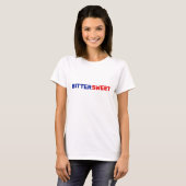 T-shirt Bittersweet en texte bleu et rouge (Devant entier)