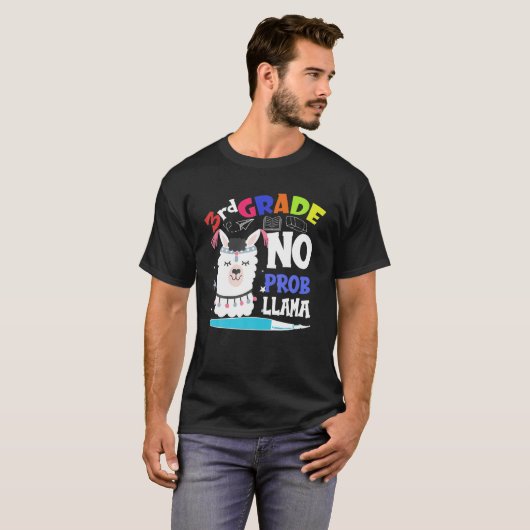 T-shirt Bizarre 3E Année Aucun Prob-Llama Étudiants Enfant (Devant entier)