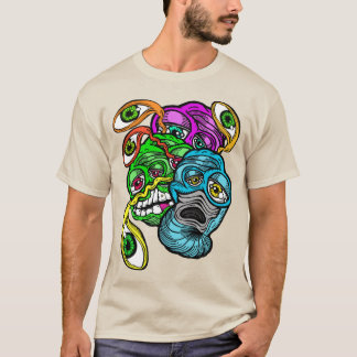 T-shirt Bizarre couleur Alien psychédélique cri de l'oeil