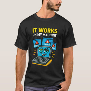 T-shirt Bizarre erreur de codage blague bleu dessin minima