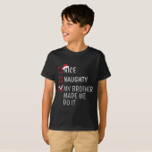 T-shirt Bizarre Naughty Nice Noël Famille Pajama Hommes Fe (Devant entier)