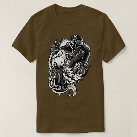 T-shirt BJJ Astronaut Tee Flying Armbar Jiu Jitsu (Design devant)