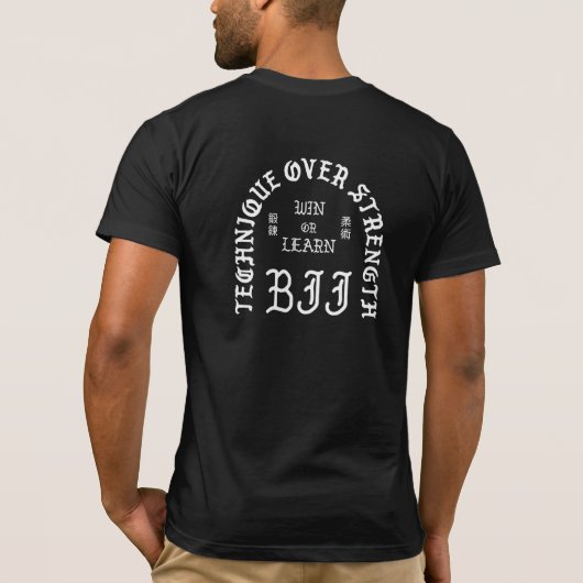 T-shirt BJJ Blackletter (blanc) (Dos)