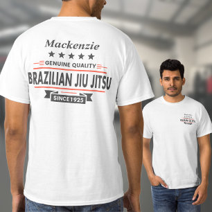 T-shirt BJJ Brésilien Jiu jitsu Personnalisé Avant et Arri