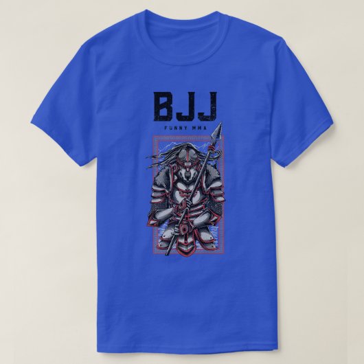 T-shirt BJJ Wolf Samurai Spear, Jiu Jitsu, Grappling, MIXE (Design devant)