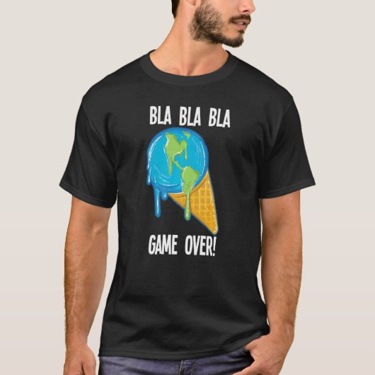 T-shirt Bla Bla Jeu sur la fonte de la glace de la Terre (Devant)