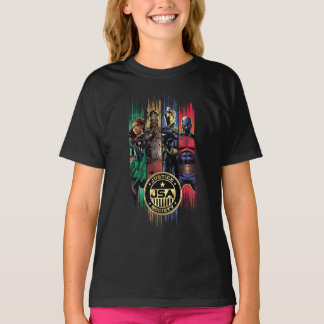 T-shirt Black Adam Justice Society Heroes In Stripes