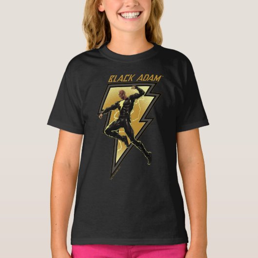 T-shirt Black Adam Lightning Bolt Illustration du caractèr (Devant)