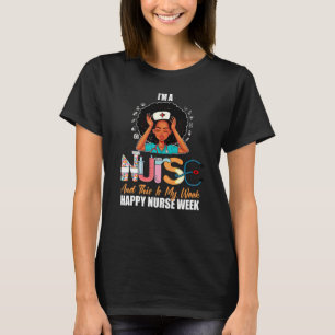 T-shirt Black African American Girl Nurse Travailleur Médi