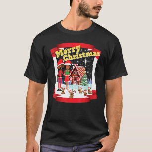 T-shirt Black African American Père Noël et M. et Mme Clau