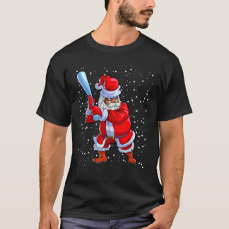 T-shirt Black African American Santa Claus Baseball Afro C