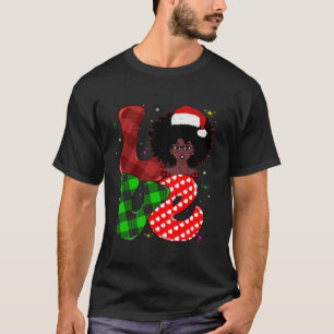 T-shirt Black African Girl American Melanin Christmas Sant