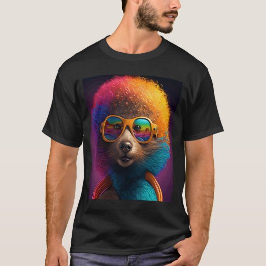 T-shirt Black Afro Otter Pride Pop (Devant)
