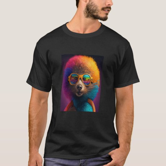 T-shirt Black Afro Otter Pride Pop (Devant)