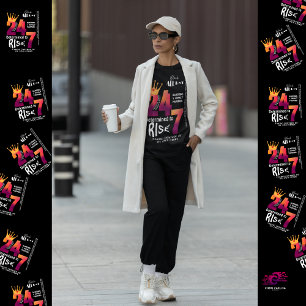 T-shirt Black All Day 24/7 Slogan Graphic