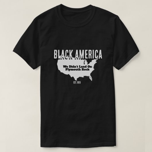 T-shirt Black America/Plymouth Rock (double face) (Design devant)