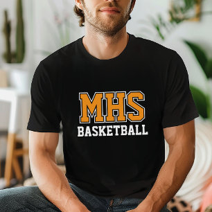 T-shirt Black and Orange Custom Basketball Team Spirit