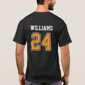 T-shirt Black and Orange School Spirit Custom Baseball (Dos)