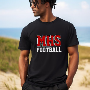 T-shirt Black and Red School Spirit Custom Football Team
