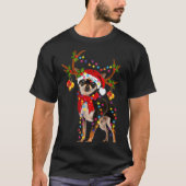 T-shirt Black And Tan Chihuahua Gorgeous Reindeer Christma (Devant)