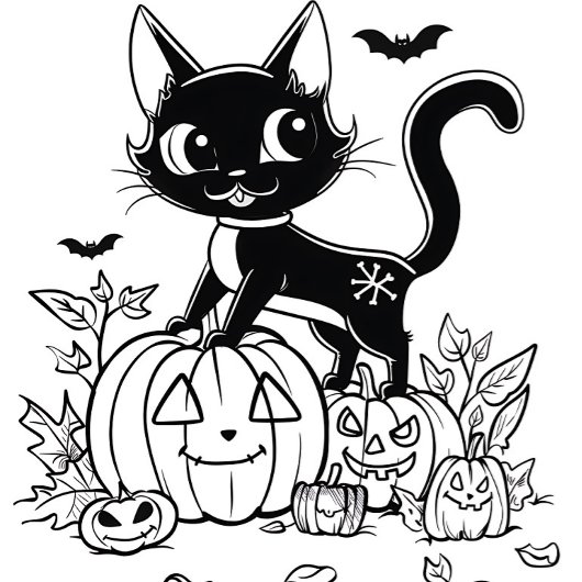 T-Shirt Black and White Cartoon Cat