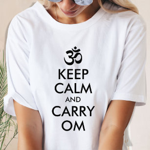 T-shirt Black and White Keep Calm and Carry Om