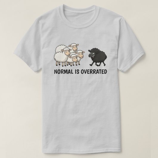 T-shirt Black and White Sheep Unisex (Design devant)