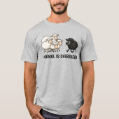 T-shirt Black and White Sheep Unisex (Devant)