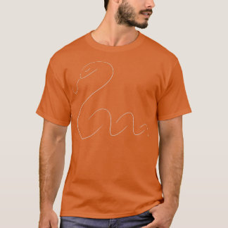 T-shirt Black and White Simplistic Snake 