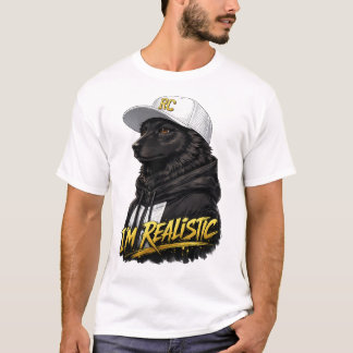 T-shirt Black Anime Dog Streetwear Art | I'm Realistic