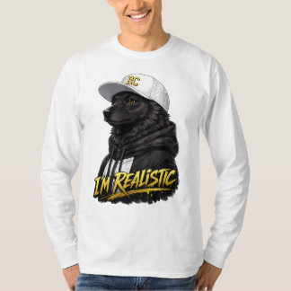 T-shirt Black Anime Dog Streetwear Art | I'm Realistic