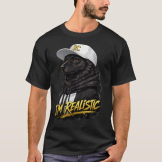 T-shirt Black Anime Dog Streetwear Art | I'm Realistic