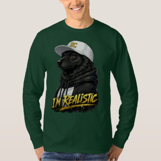 T-shirt Black Anime Dog Streetwear Art | I'm Realistic