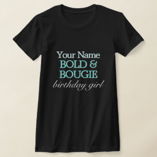 T-shirt Black Aqua Tiffany Thème Bold Bougie Fille d'anniv