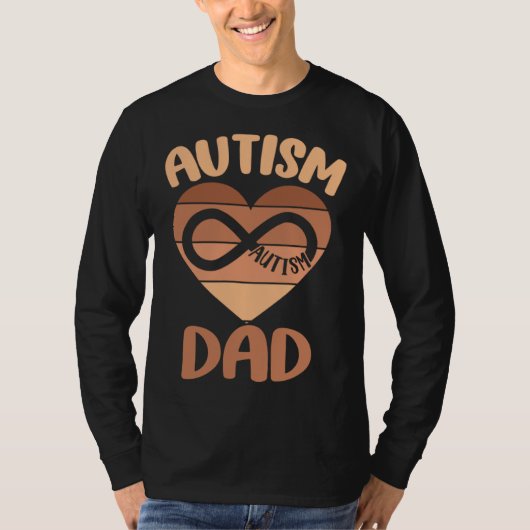 T-shirt Black Autism Dad Autistic Son Kids Neurodiversity  (Devant)