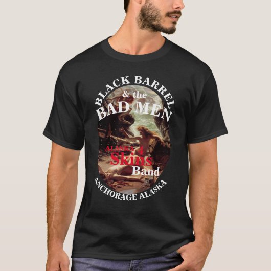 T-SHIRT BLACK BARREL & MAUVAIS HOMMES ANCHORAGE ALASKA AK (Devant)