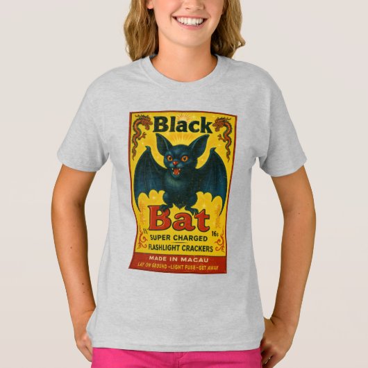 T-shirt Black Bat Retro Firecracker Youth Tee (Devant)