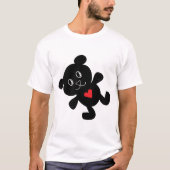 T-shirt Black Bear with Red Heart (Devant)