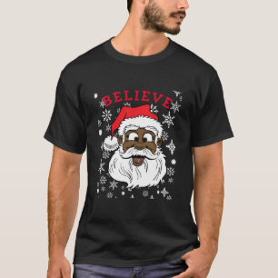 T-shirt Black Believe Père Noël Fun Silly Père Noël Africa