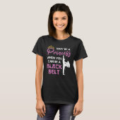 T-shirt Black Belt Princess Karate Girl (Devant entier)