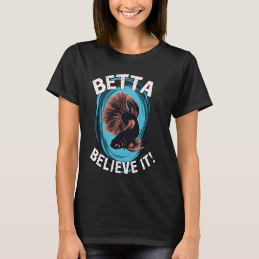 T-shirt black Betta croit ses splendeurs en combattant le  (Devant)