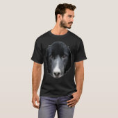 T-shirt Black Border Collie Face Dog (Devant entier)