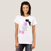 T-shirt Black bow rose violet floral ajouter logo biz déta (Devant entier)