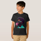 T-shirt Black Boy Joy Bubble Gum Fun African Melanin Princ (Devant entier)