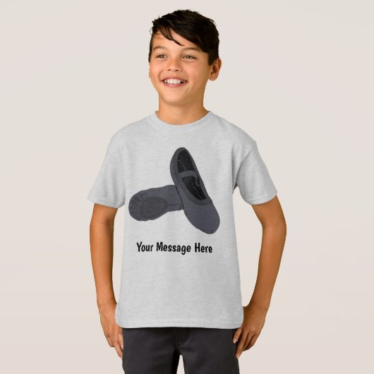 T-shirt Black Boys Ballet Chaussures Message personnalisé (Devant entier)