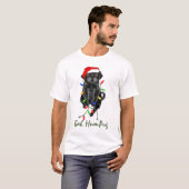 T-shirt Black Carlin Chien Bah Humpug Funny Noël (Devant entier)
